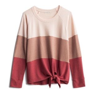 Tie-Front Colorblock Top